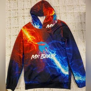 MrBeast Electric Lightning Logo Hoodie - Red & Blue